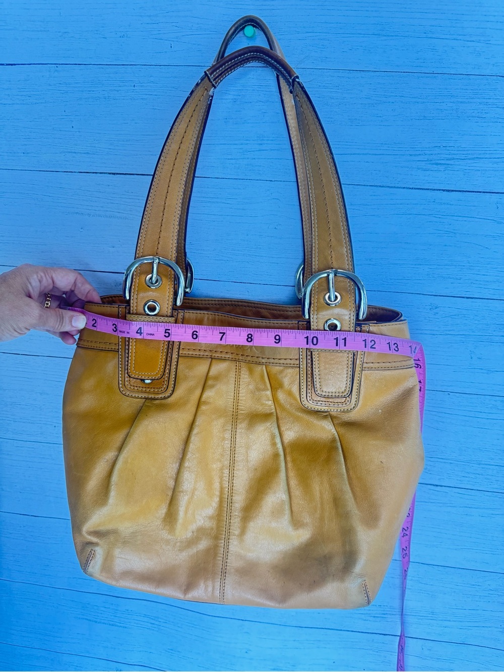 Coach Soho Pleated Mustard Leather Shoulder Bag & Wallet Set F15045 - Picture 11 of 16